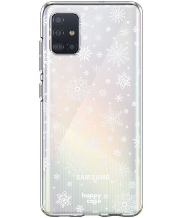 HappyCase Samsung Galaxy A71 Hoesje Flexibel TPU Sneeuwvlokken Print Hoesjes