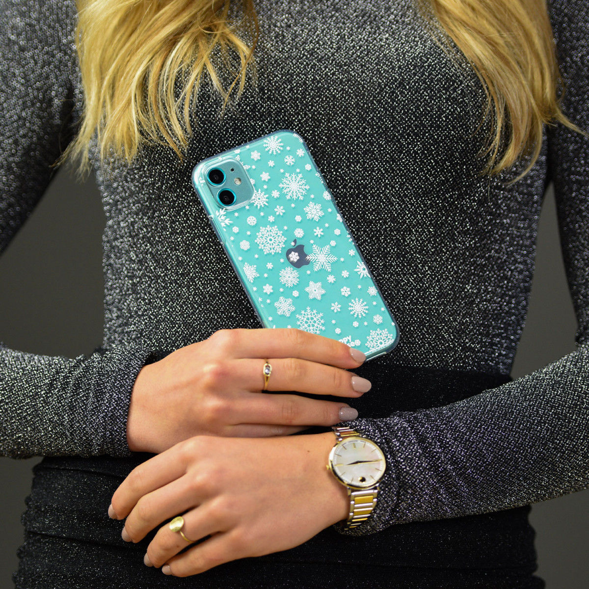 HappyCase iPhone SE 2020/2022 Hoesje Flexibel TPU Sneeuwvlokken Print afbeelding 5
