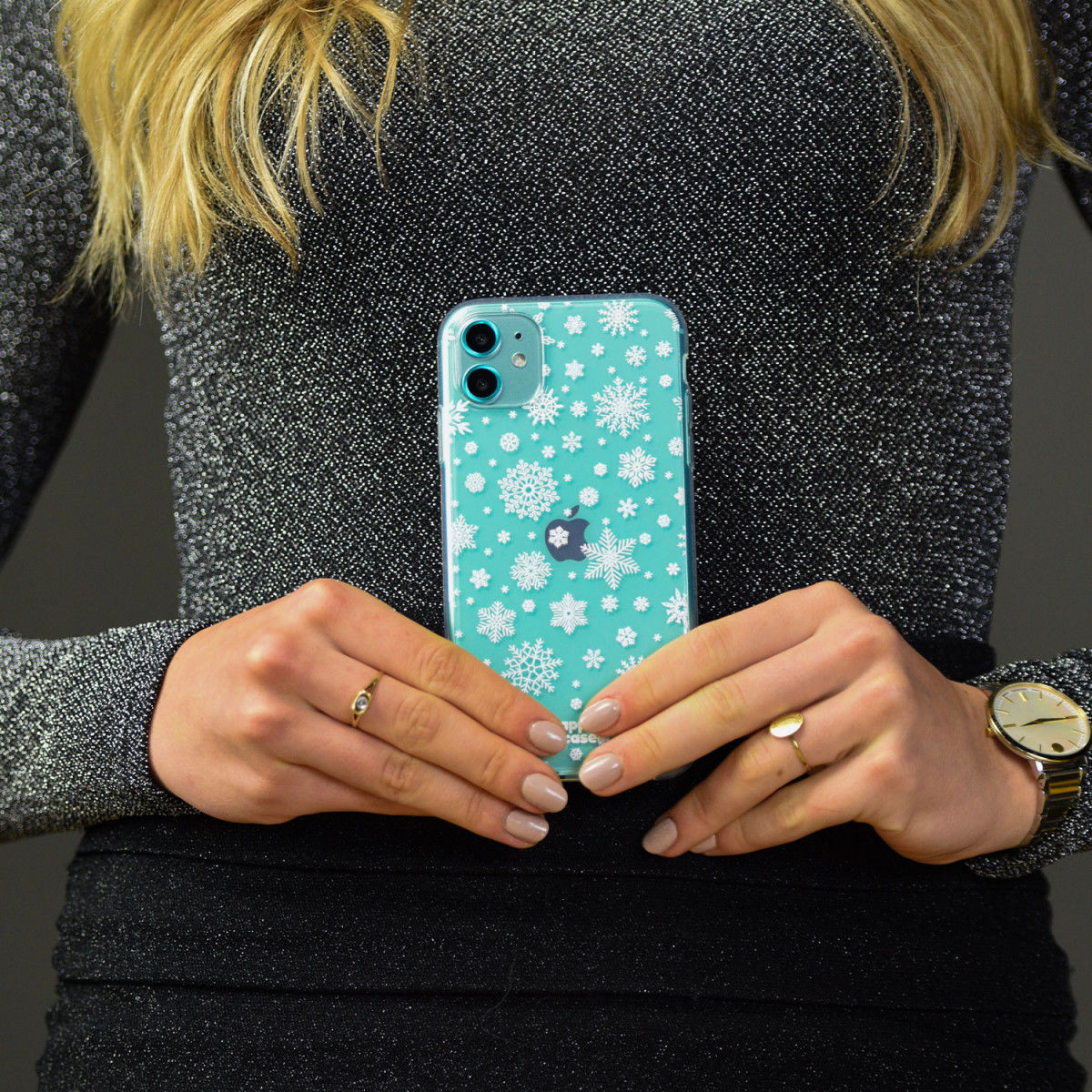 HappyCase iPhone SE 2020/2022 Hoesje Flexibel TPU Sneeuwvlokken Print afbeelding 4