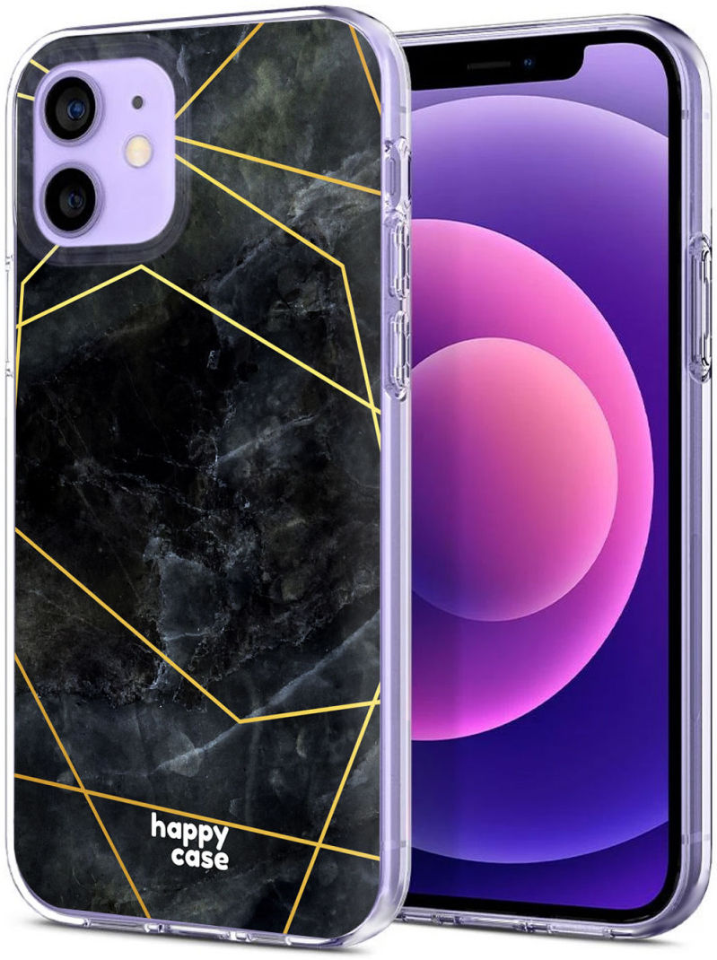 HappyCase Apple iPhone 12 Mini Hoesje Flexibel TPU Zwart Marmer Print afbeelding 2