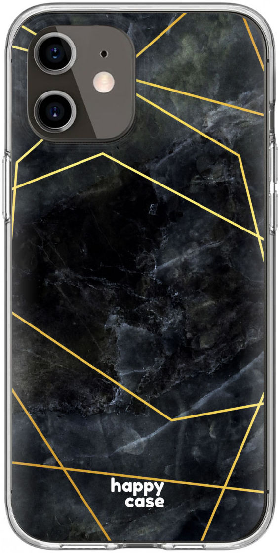 HappyCase iPhone 12 / 12 Pro Hoesje Flexibel TPU Zwart Marmer Print afbeelding 8
