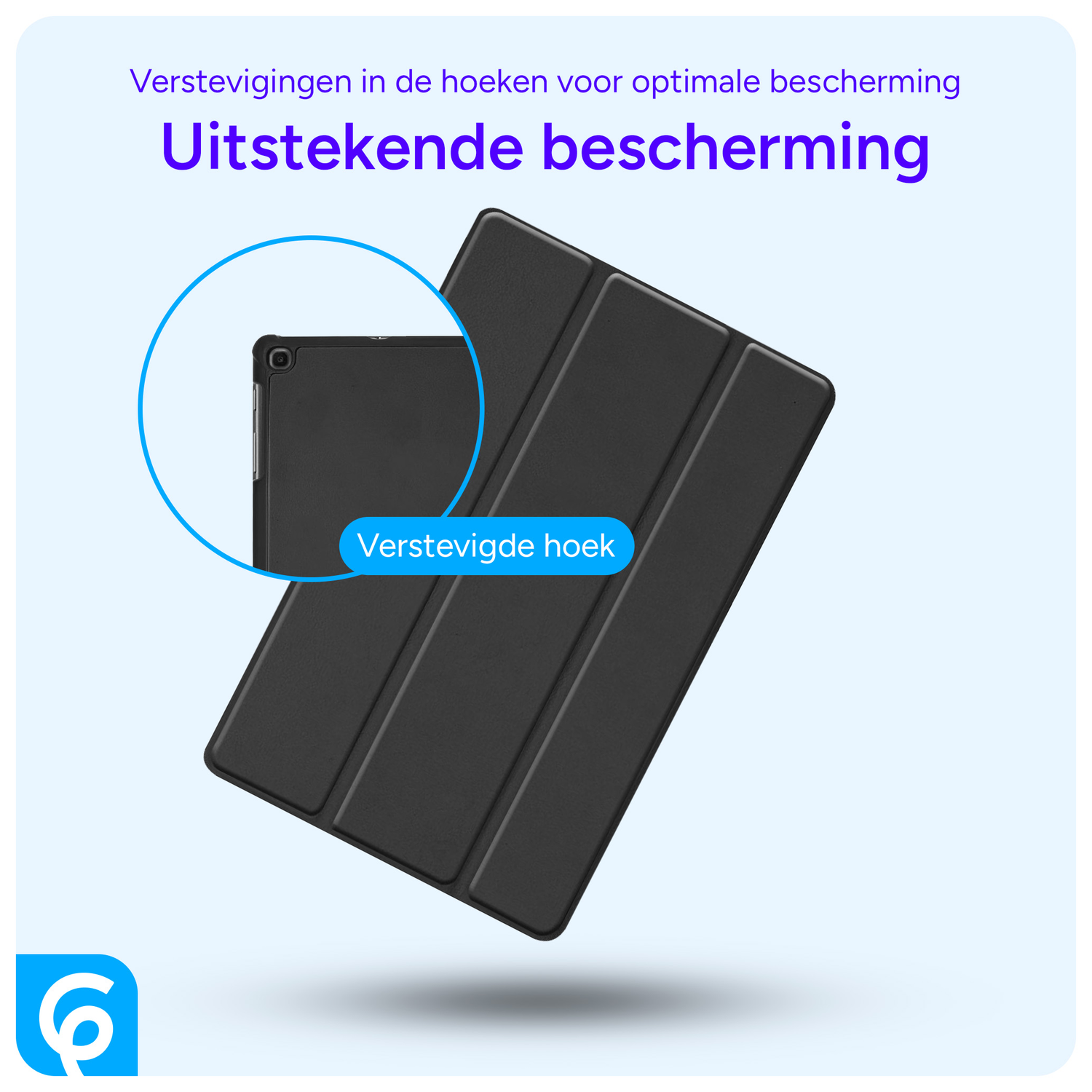 Samsung Galaxy Tab A 10.1 (2019) Hoesje Tri-Fold Zwart afbeelding 2