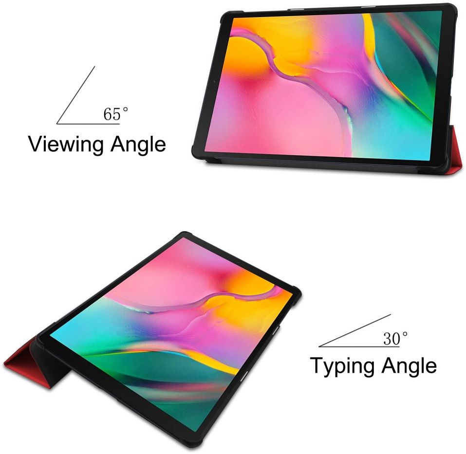 Samsung Galaxy Tab A 10.1 (2019) Tri-Fold Flip Case Rood afbeelding 3