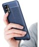 Samsung Galaxy M31s Litchi Hoesje TPU met Leren Textuur Blauw