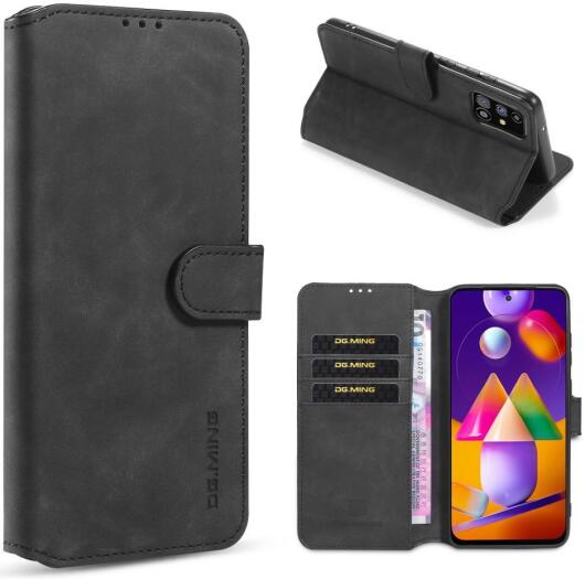 DG Ming Samsung Galaxy M31s Retro Portemonnee Hoesje Zwart afbeelding 9