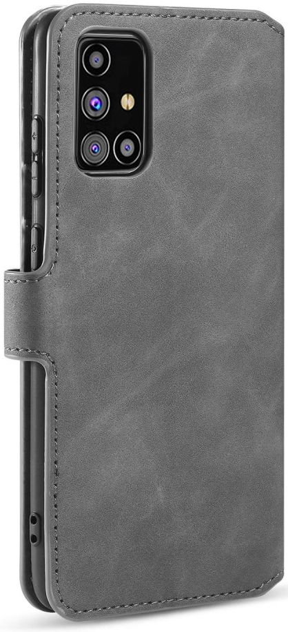 DG Ming Samsung Galaxy M31s Retro Portemonnee Hoesje Grijs afbeelding 4