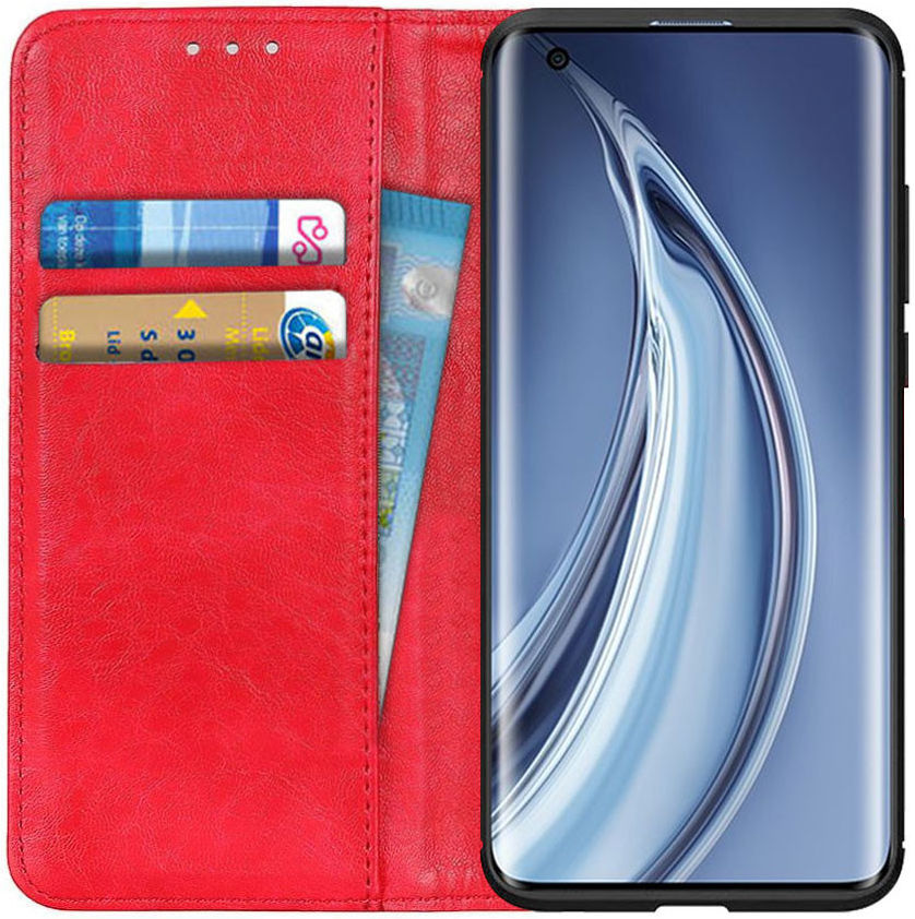 Crazy Horse Xiaomi Mi 10T/Mi 10T Pro Portemonnee Stand Hoesje Rood afbeelding 1