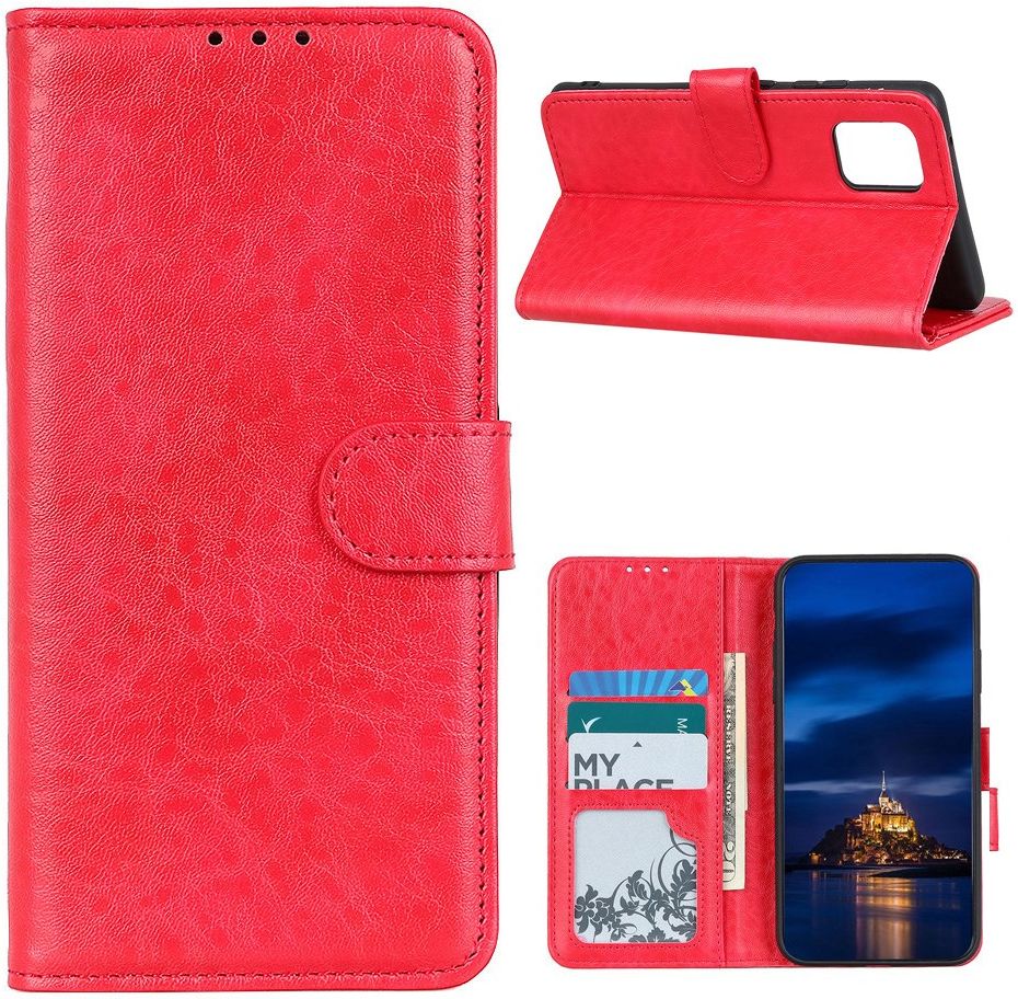 Xiaomi Mi 10T 5G/Mi 10T Pro Crazy Horse Leren Portemonnee Hoesje Rood afbeelding 3