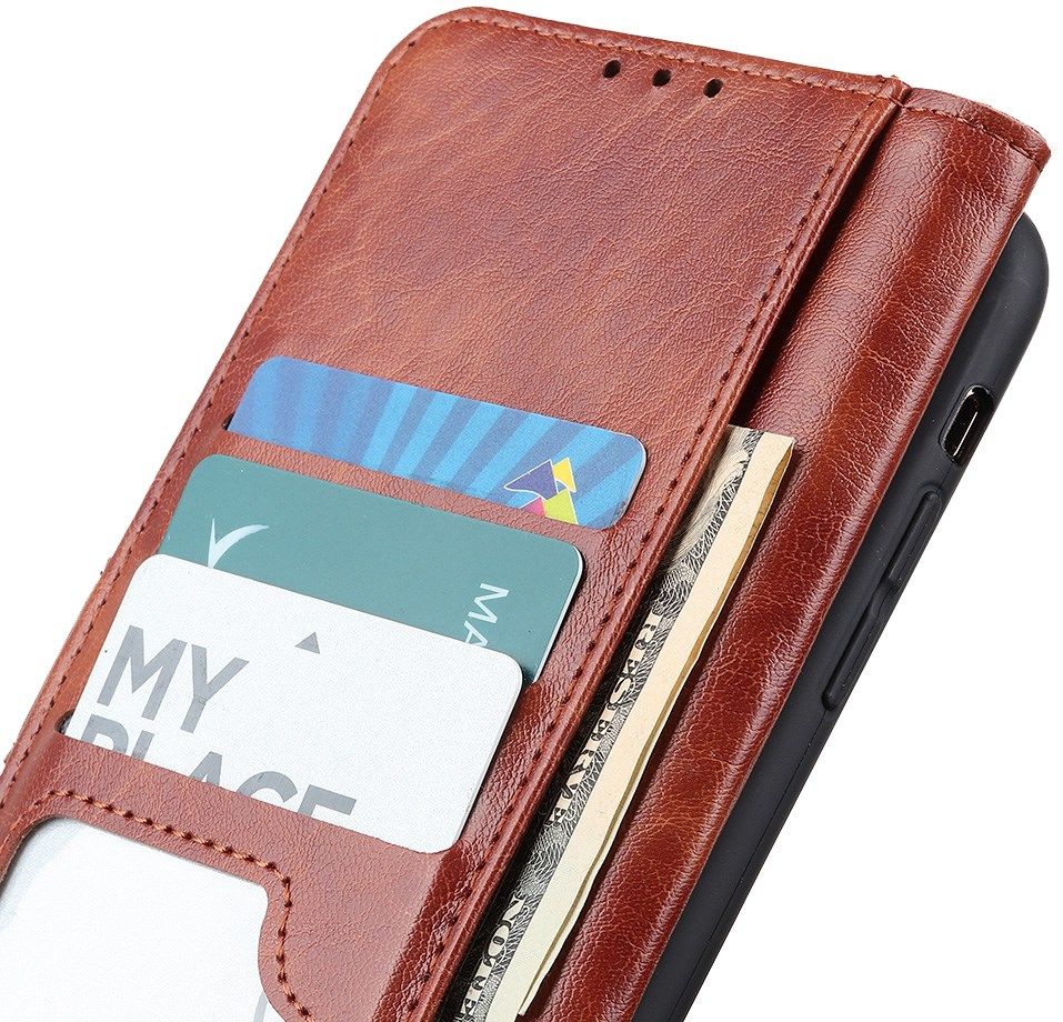 Xiaomi Mi 10T 5G/Mi 10T Pro Crazy Horse Leren Portemonnee Hoesje Bruin afbeelding 4