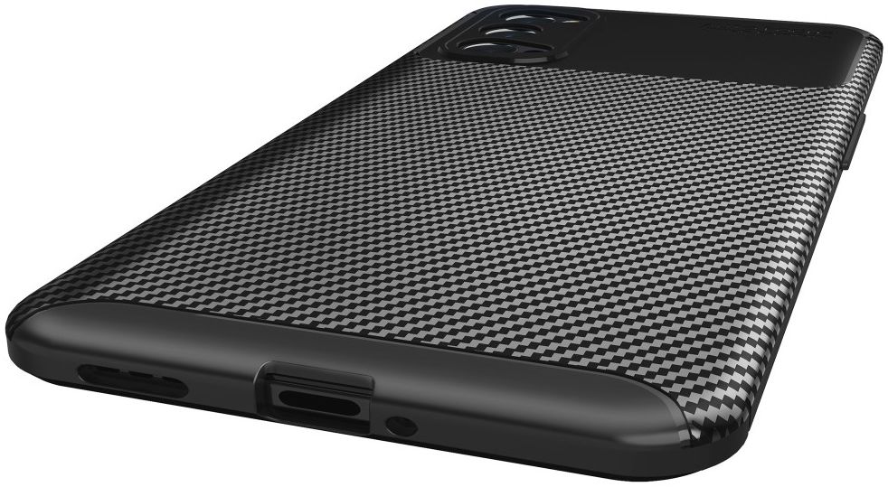 Oppo Reno 4 5G Hoesje Siliconen Carbon Back Cover Zwart afbeelding 4