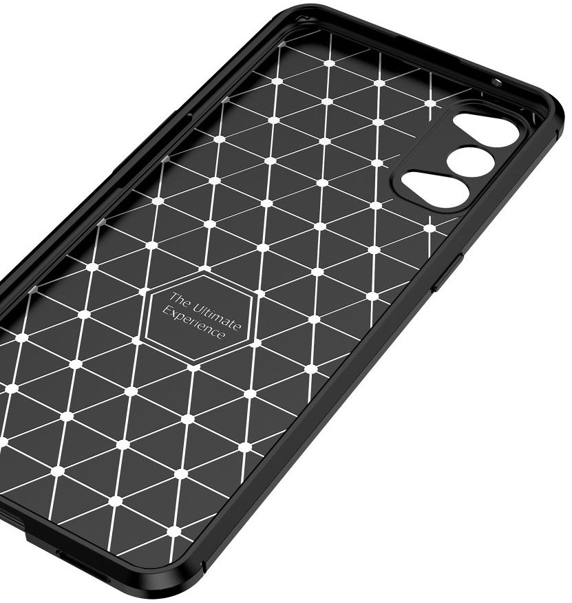 Oppo Reno 4 5G Hoesje Siliconen Carbon Back Cover Zwart afbeelding 6
