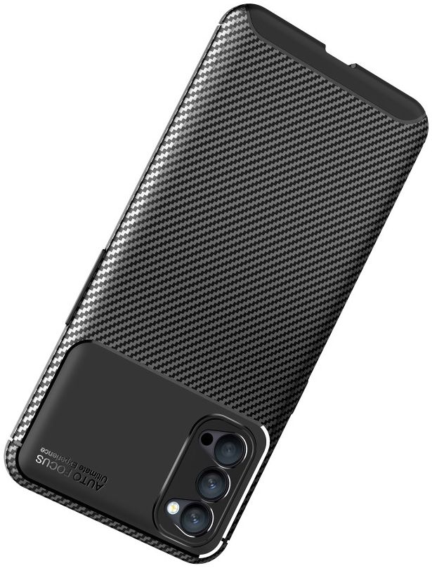 Oppo Reno 4 5G Hoesje Siliconen Carbon Back Cover Zwart afbeelding 7