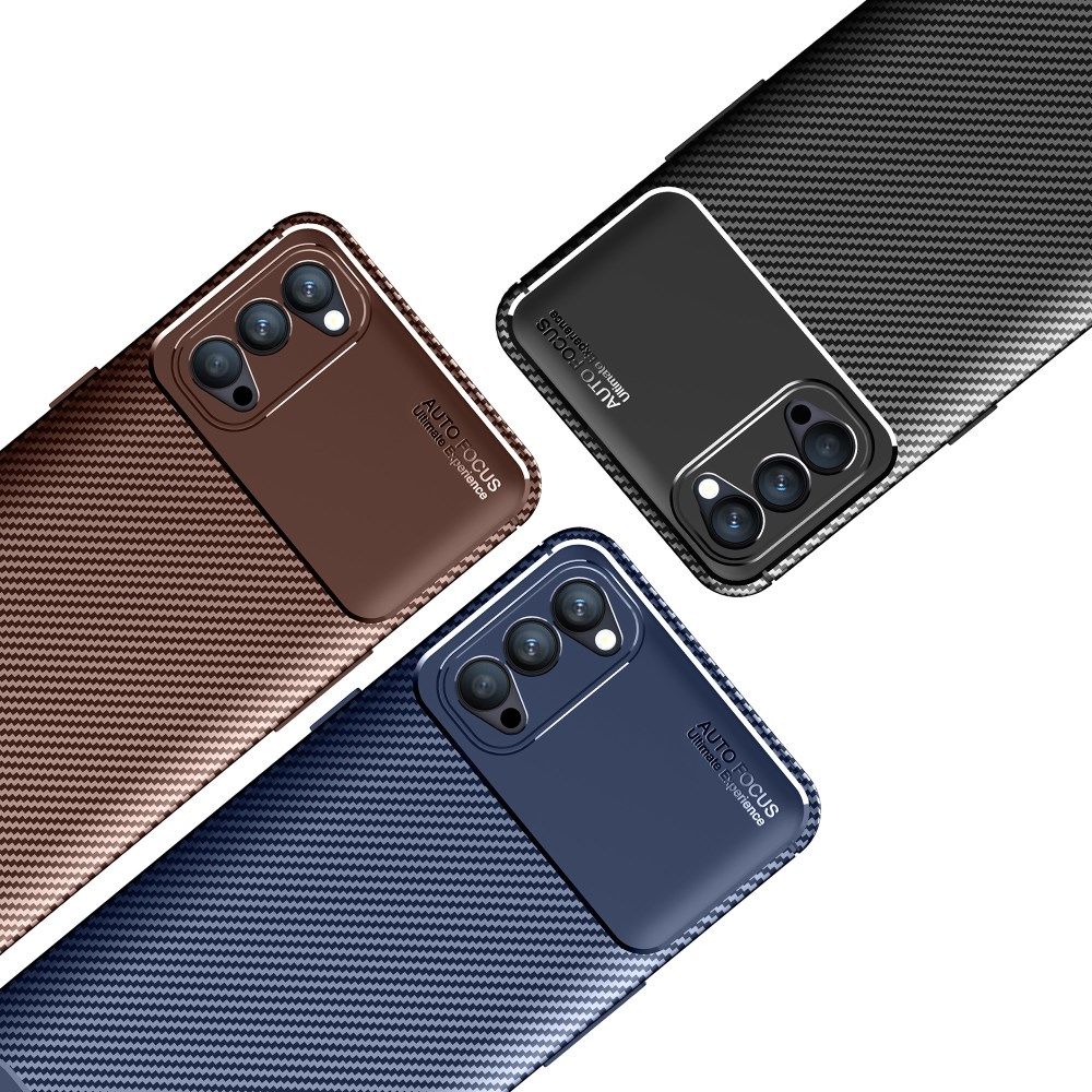 Oppo Reno 4 5G Hoesje Siliconen Carbon Back Cover Zwart afbeelding 9