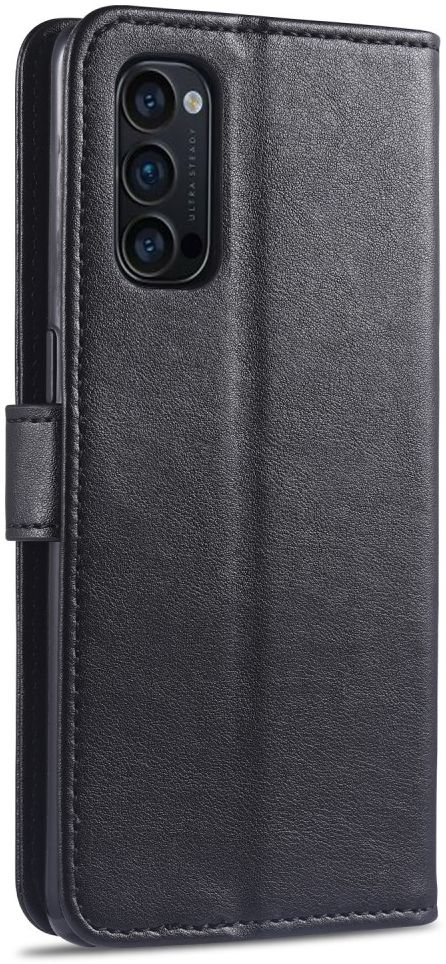 AZNS Oppo Reno 4 5G Portemonnee Stand Hoesje Zwart afbeelding 3