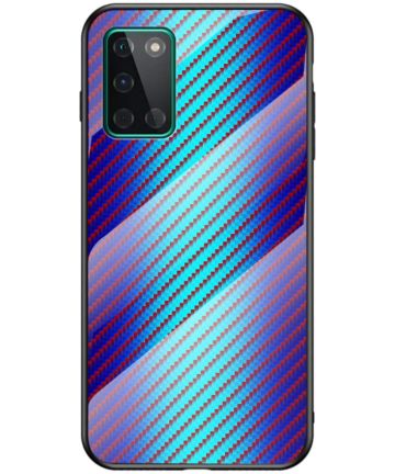 Ultra Hybrid Carbon Fiber Tempered Glass Case OnePlus 8T Blauw Hoesjes