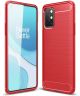 OnePlus 8T Hoesje Geborsteld TPU Flexibele Back Cover Rood