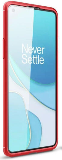 OnePlus 8T Hoesje Geborsteld TPU Flexibele Back Cover Rood afbeelding 2