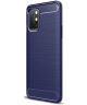 OnePlus 8T Hoesje Geborsteld TPU Flexibele Back Cover Blauw
