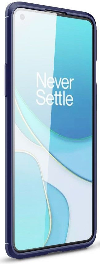 OnePlus 8T Hoesje Geborsteld TPU Flexibele Back Cover Blauw afbeelding 2