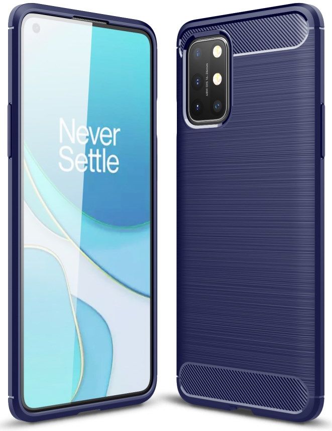 OnePlus 8T Hoesje Geborsteld TPU Flexibele Back Cover Blauw afbeelding 4