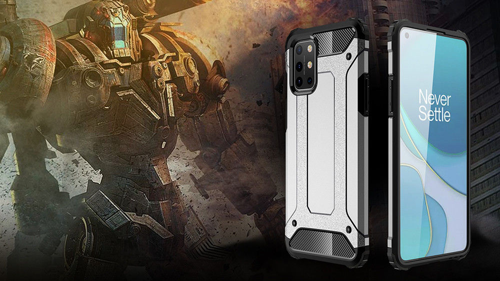 OnePlus 8T Hoesje Shock Proof Hybride Back Cover Zwart afbeelding 2