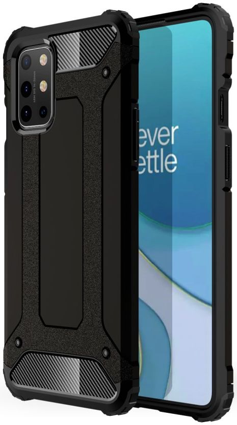 OnePlus 8T Hoesje Shock Proof Hybride Back Cover Zwart afbeelding 1
