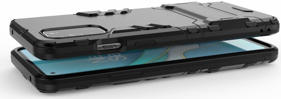 OnePlus 8T Back Cover Hoesje Hybride Kickstand Zwart afbeelding 9