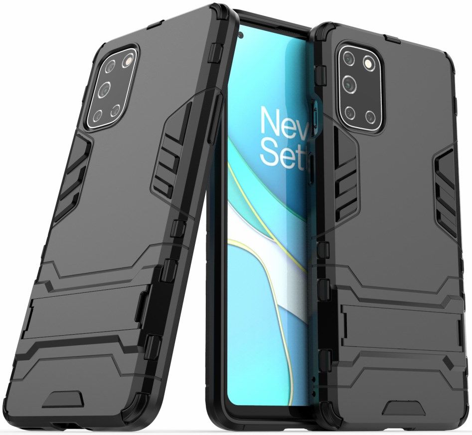 OnePlus 8T Back Cover Hoesje Hybride Kickstand Zwart afbeelding 2