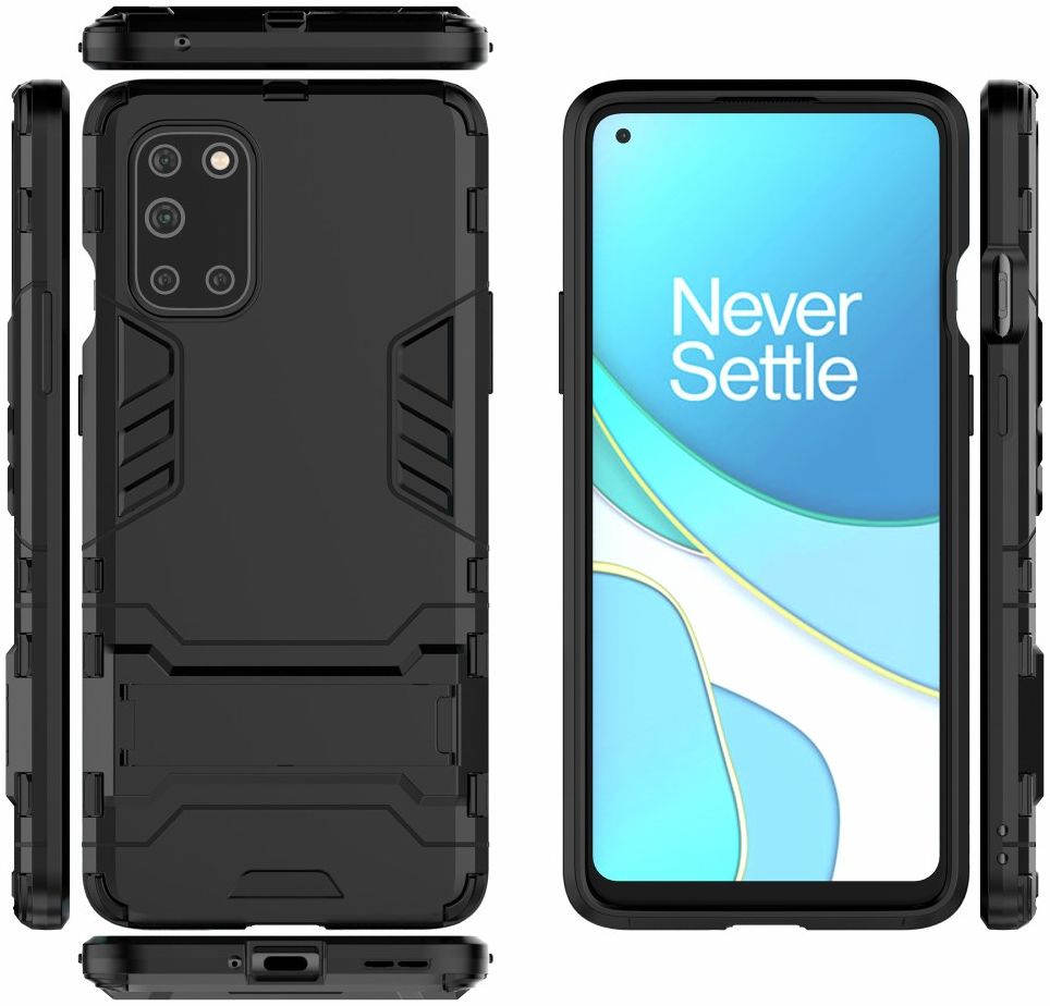 OnePlus 8T Back Cover Hoesje Hybride Kickstand Zwart afbeelding 4