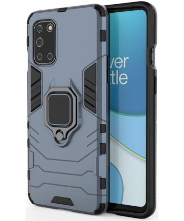 OnePlus 8T Back Cover Hoesje Kickstand Ring Blauw Hoesjes