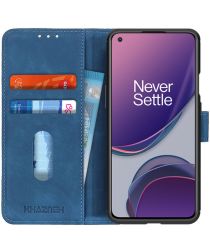 OnePlus 8T Hoesje Retro Wallet Book Case Blauw