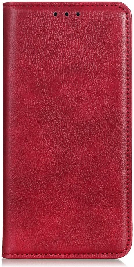 OnePlus 8T Book Case Hoesje Litchi Skin Wallet Rood afbeelding 2