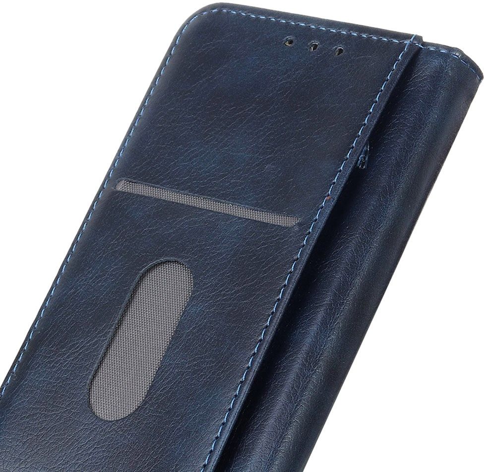 OnePlus 8T Book Case Hoesje Litchi Skin Wallet Blauw afbeelding 8