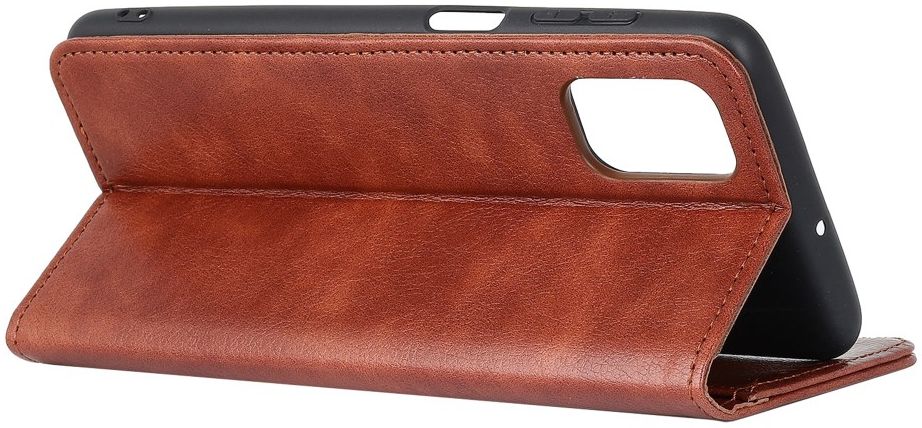 OnePlus 8T Book Case Hoesje Litchi Skin Wallet Bruin afbeelding 5