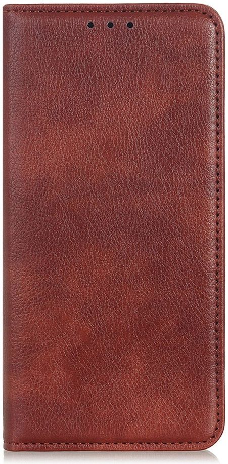 OnePlus 8T Book Case Hoesje Litchi Skin Wallet Bruin afbeelding 2