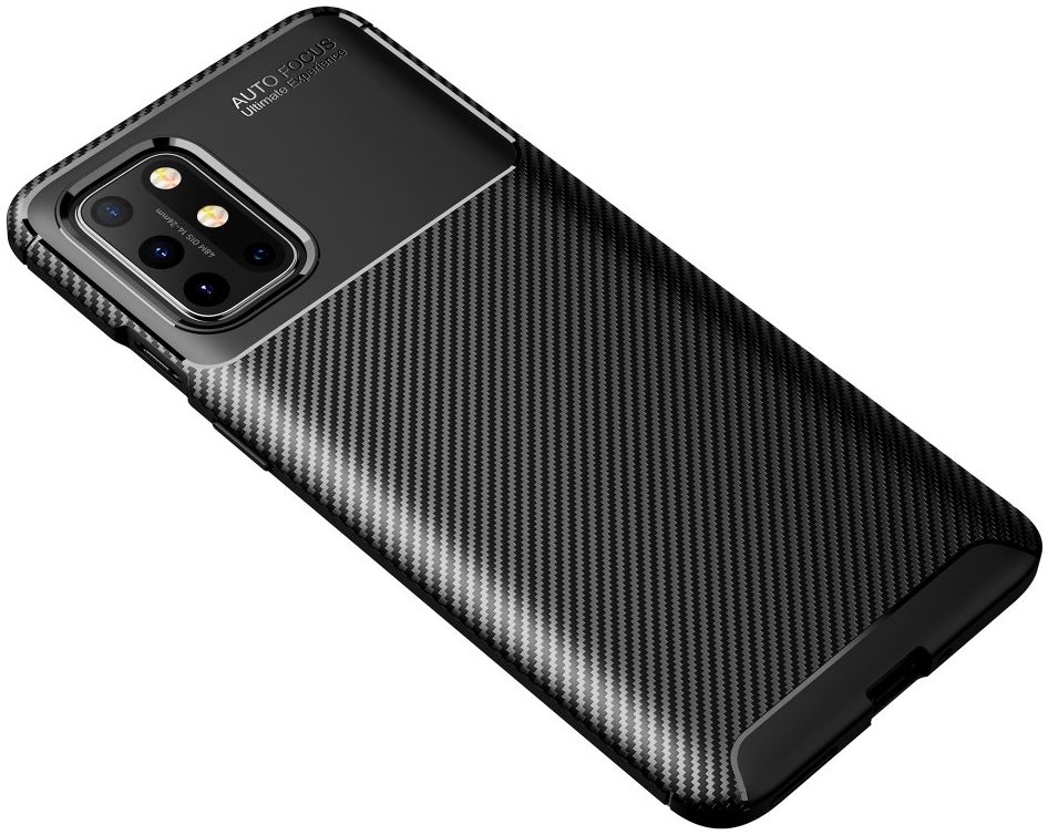 OnePlus 8T Back Cover Hoesje Siliconen Carbon Zwart afbeelding 3