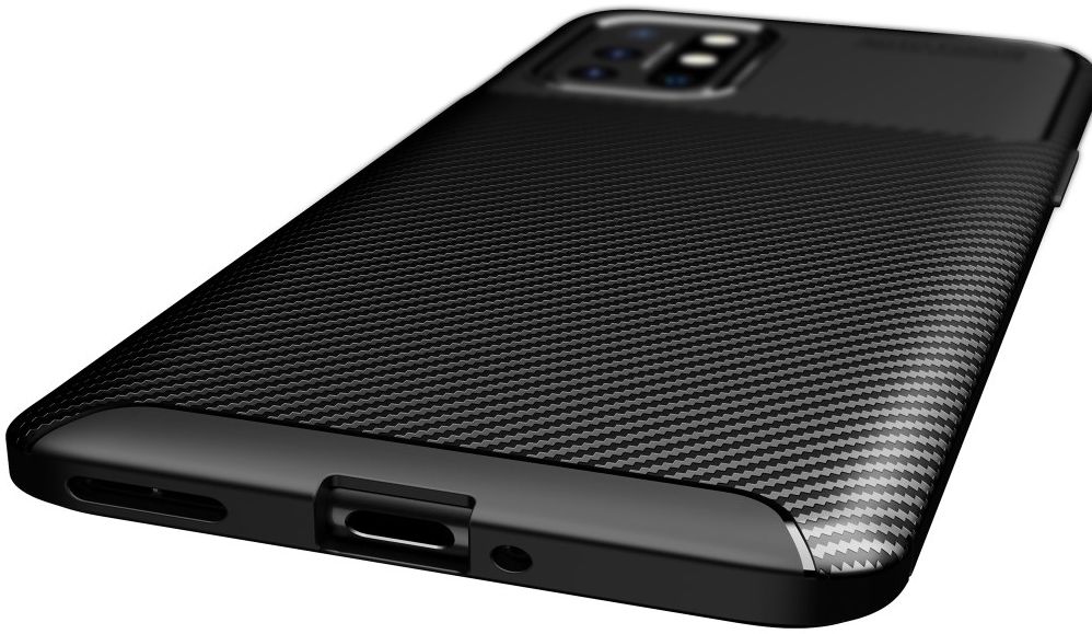 OnePlus 8T Back Cover Hoesje Siliconen Carbon Zwart afbeelding 5