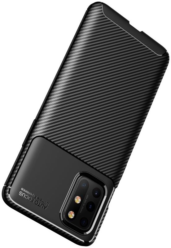 OnePlus 8T Back Cover Hoesje Siliconen Carbon Zwart afbeelding 2