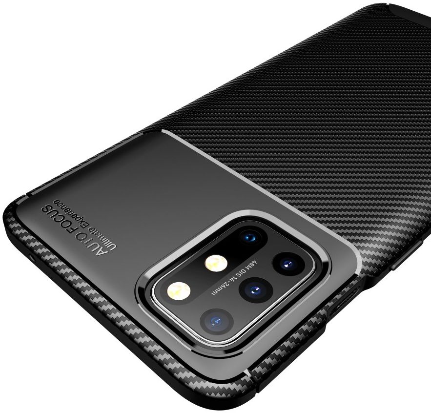 OnePlus 8T Back Cover Hoesje Siliconen Carbon Zwart afbeelding 8
