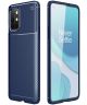 OnePlus 8T Back Cover Hoesje Siliconen Carbon Blauw