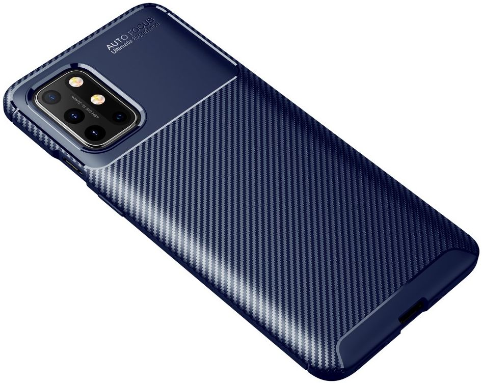OnePlus 8T Back Cover Hoesje Siliconen Carbon Blauw afbeelding 2