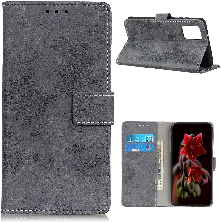 OnePlus 8T Book Case Hoesje Retro Wallet Grijs afbeelding 4
