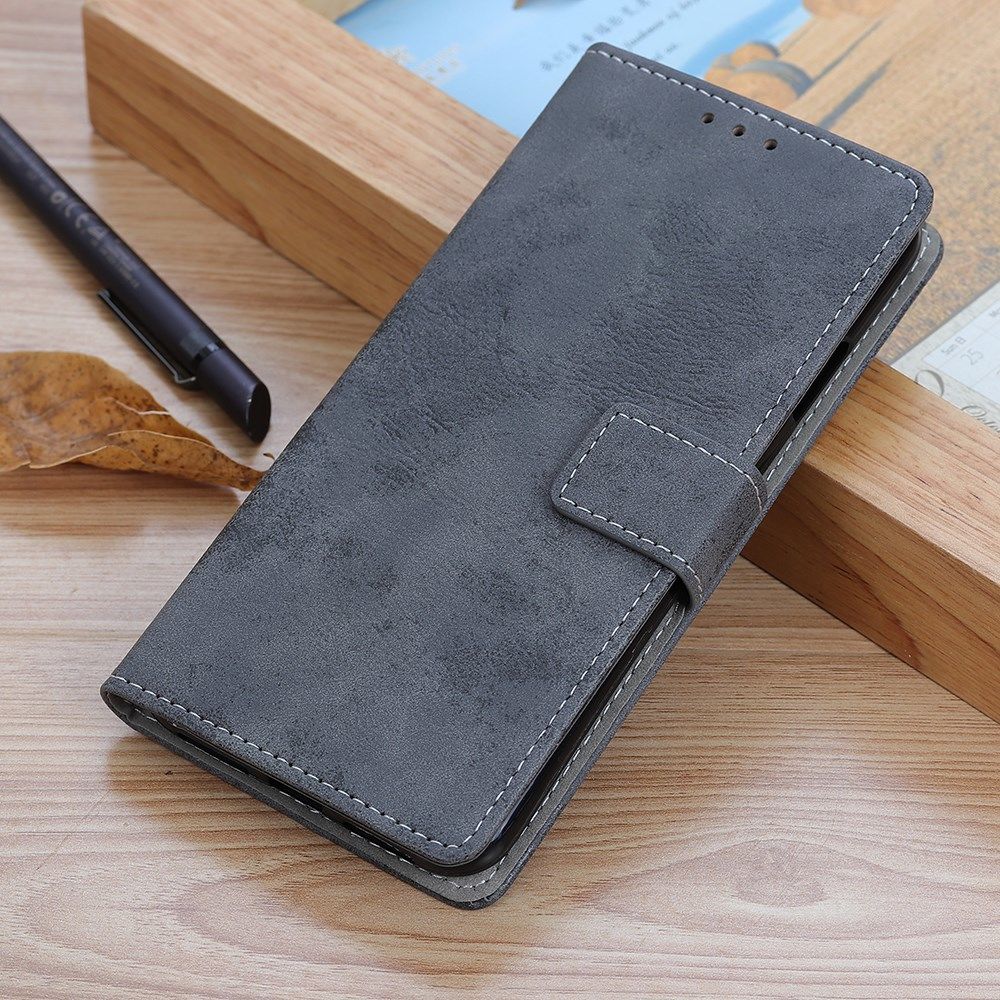 OnePlus 8T Book Case Hoesje Retro Wallet Grijs afbeelding 7