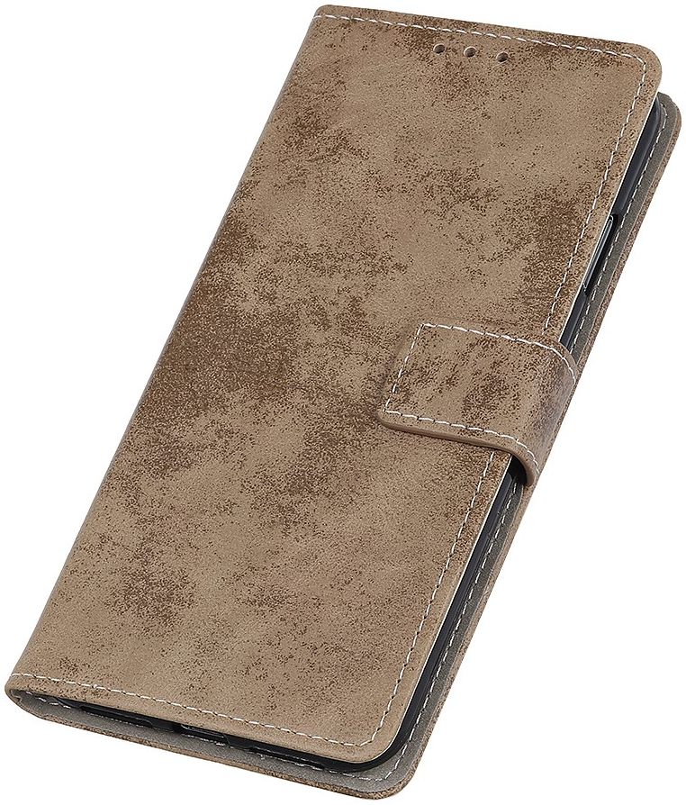 OnePlus 8T Book Case Hoesje Retro Wallet Khaki afbeelding 3