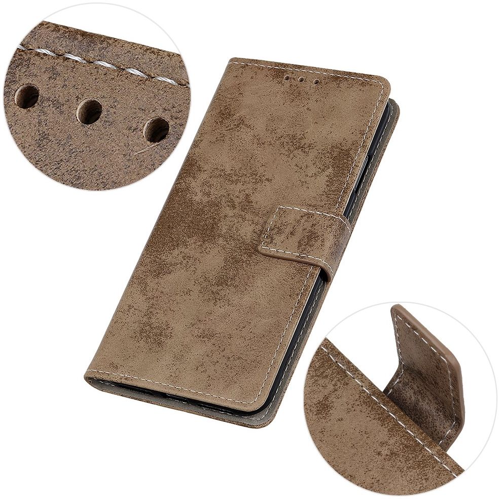 OnePlus 8T Book Case Hoesje Retro Wallet Khaki afbeelding 11