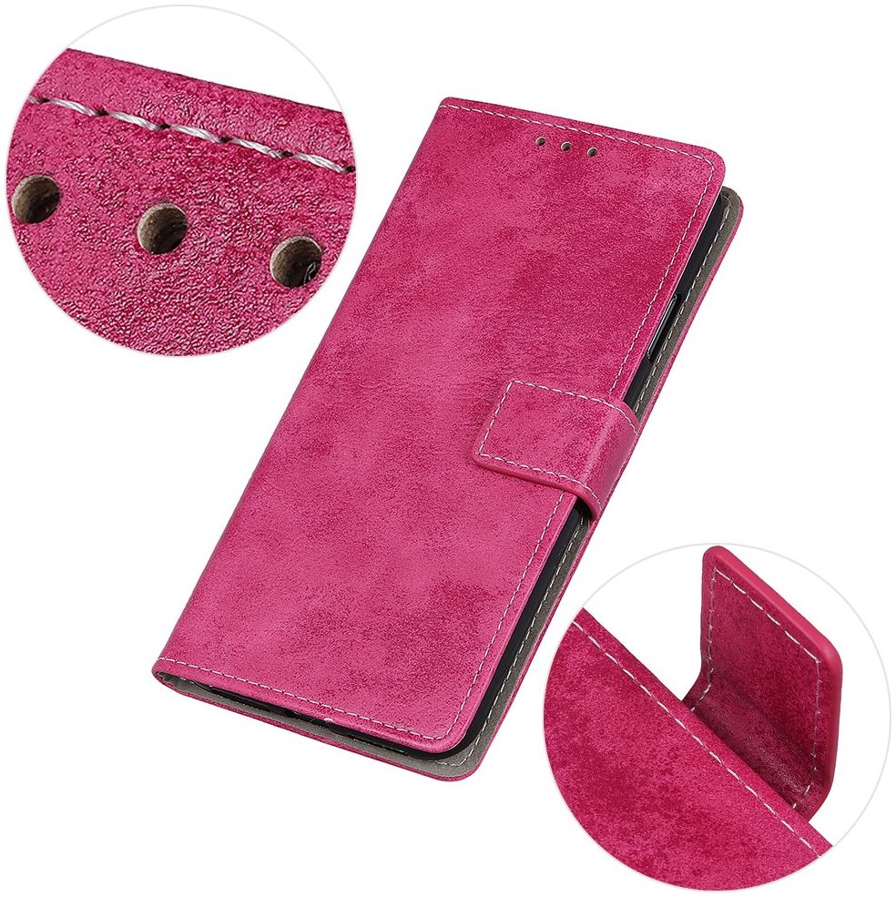 OnePlus 8T Book Case Hoesje Retro Wallet Roze afbeelding 9