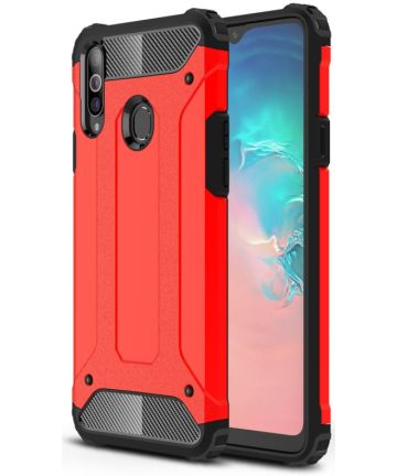 Samsung Galaxy A20s Hoesje Shock Proof Hybride Back Cover Rood Hoesjes