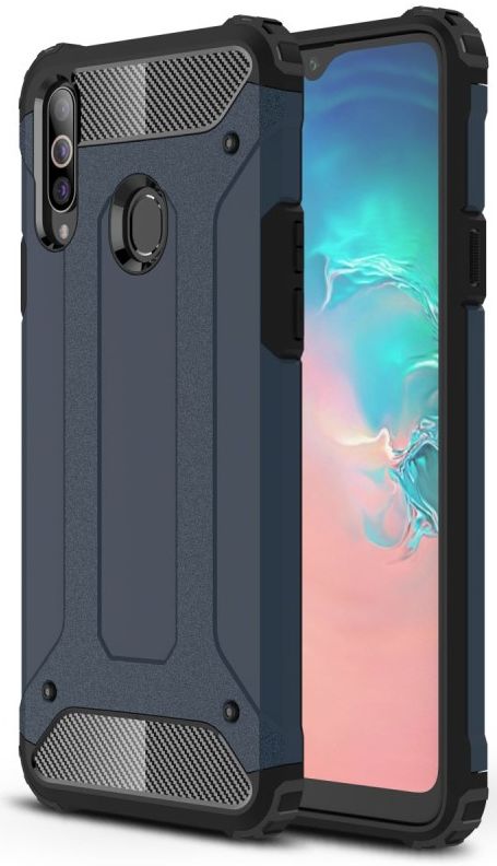 Samsung Galaxy A20s Hoesje Shock Proof Hybride Back Cover Donker Blauw afbeelding 1