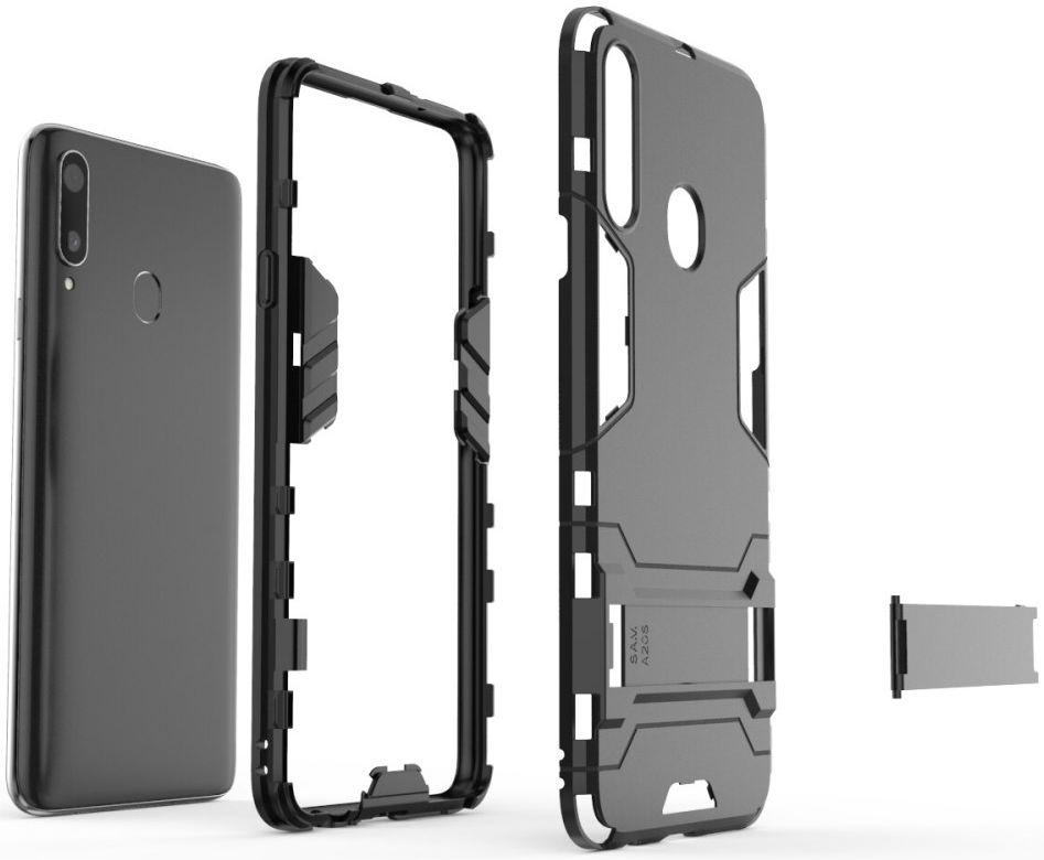 Samsung Galaxy A20s Hybride Hoesje met Kickstand Zwart afbeelding 6