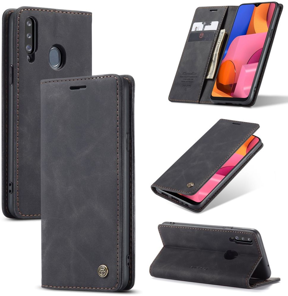 Samsung Galaxy A20s Portemonnee Stand Hoesje Kunstleer Zwart afbeelding 15